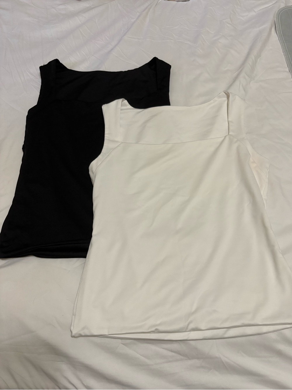 Classic Black & White Square-Neck Tank Tops